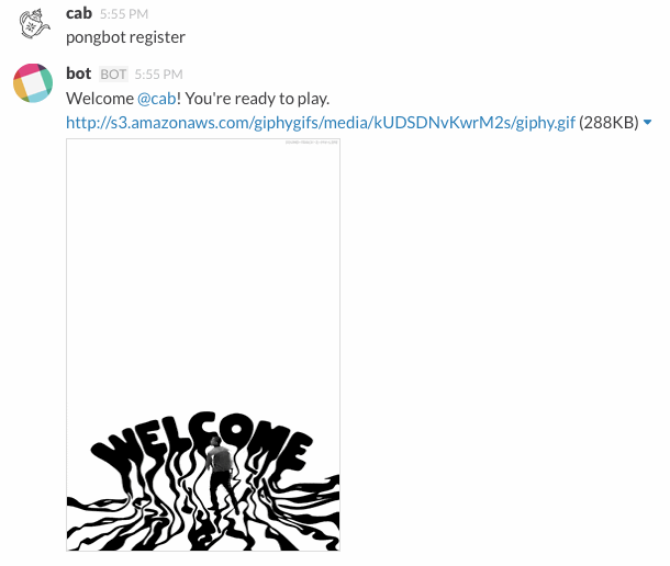 Example of gamebot register